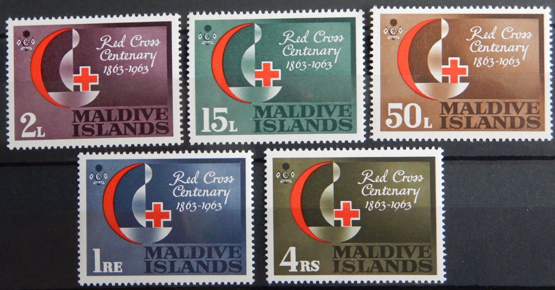 Tutti i francobolli: Malediven Kat. 124-128 ** 1963 – Usato da Zürich venduto da Muehlekauf