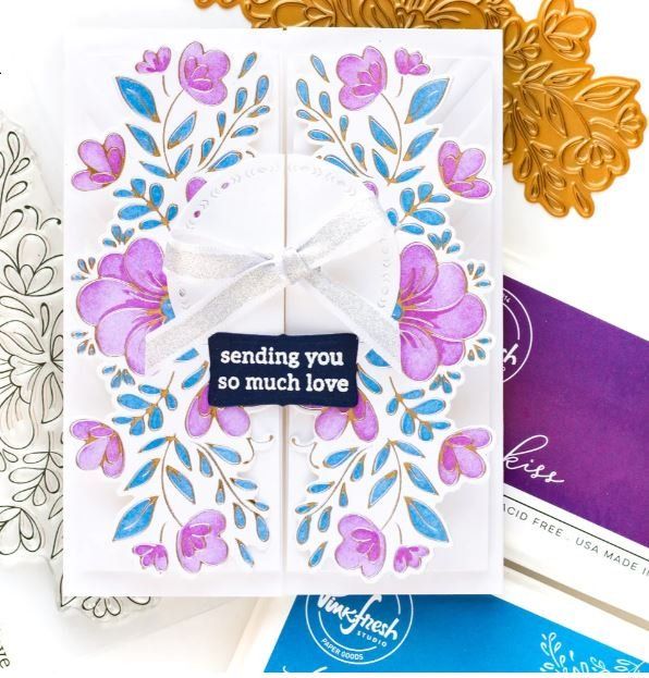Sciablone: Pinkfresh Studio 3er Set Combo ** Charming Floral Border** – Nuovo e nell'imballaggio originale da Rubigen venduto da rofi100 1