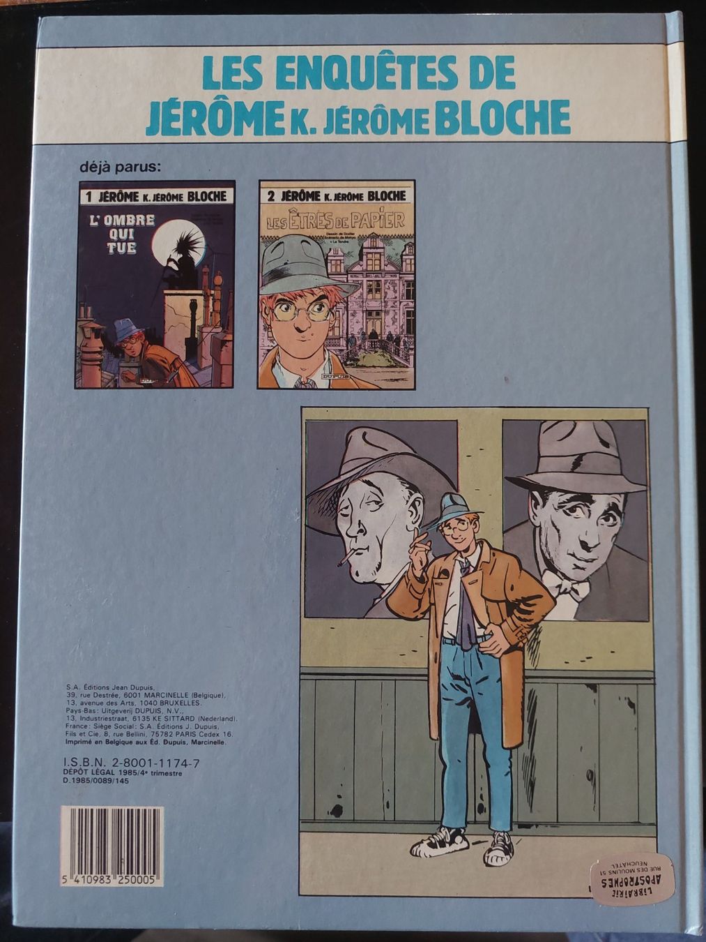 Fumetti: JEROME K. BLOCH  N°2 EO  Les êtres de papier – Usato da Neuchâtel venduto da skajams 1