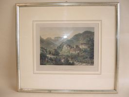 Handkolorierter Stahlstich 1830 Schwendi Schwende Appenzell