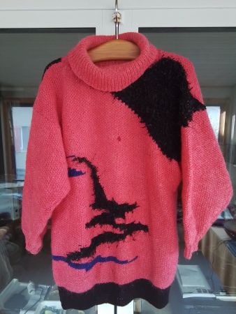 Kuscheliger Damen Winterpulli Gr. XL Selbstgestrick defekt