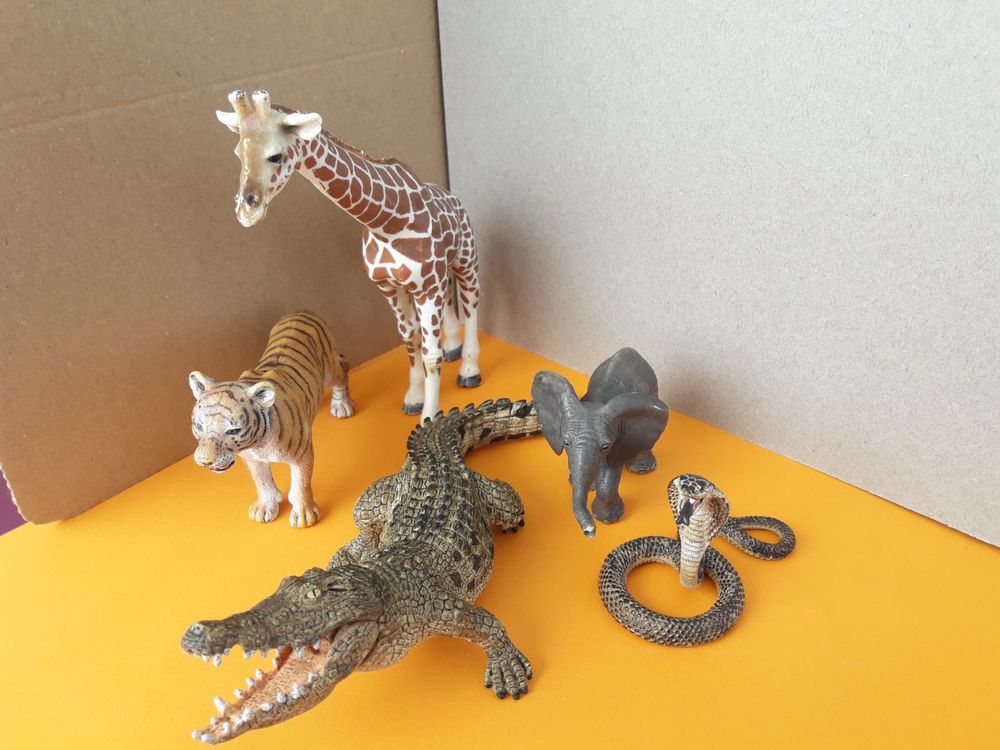 Tourima Tier Luftballons 5er Set - 55cm XXL Dschungel Ballons Zebra, Giraffe, Leopard, Tiger, Schlange