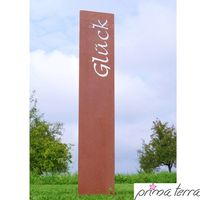 Gartenstele aus Edelrost | Motiv Glück | 20x120 cm