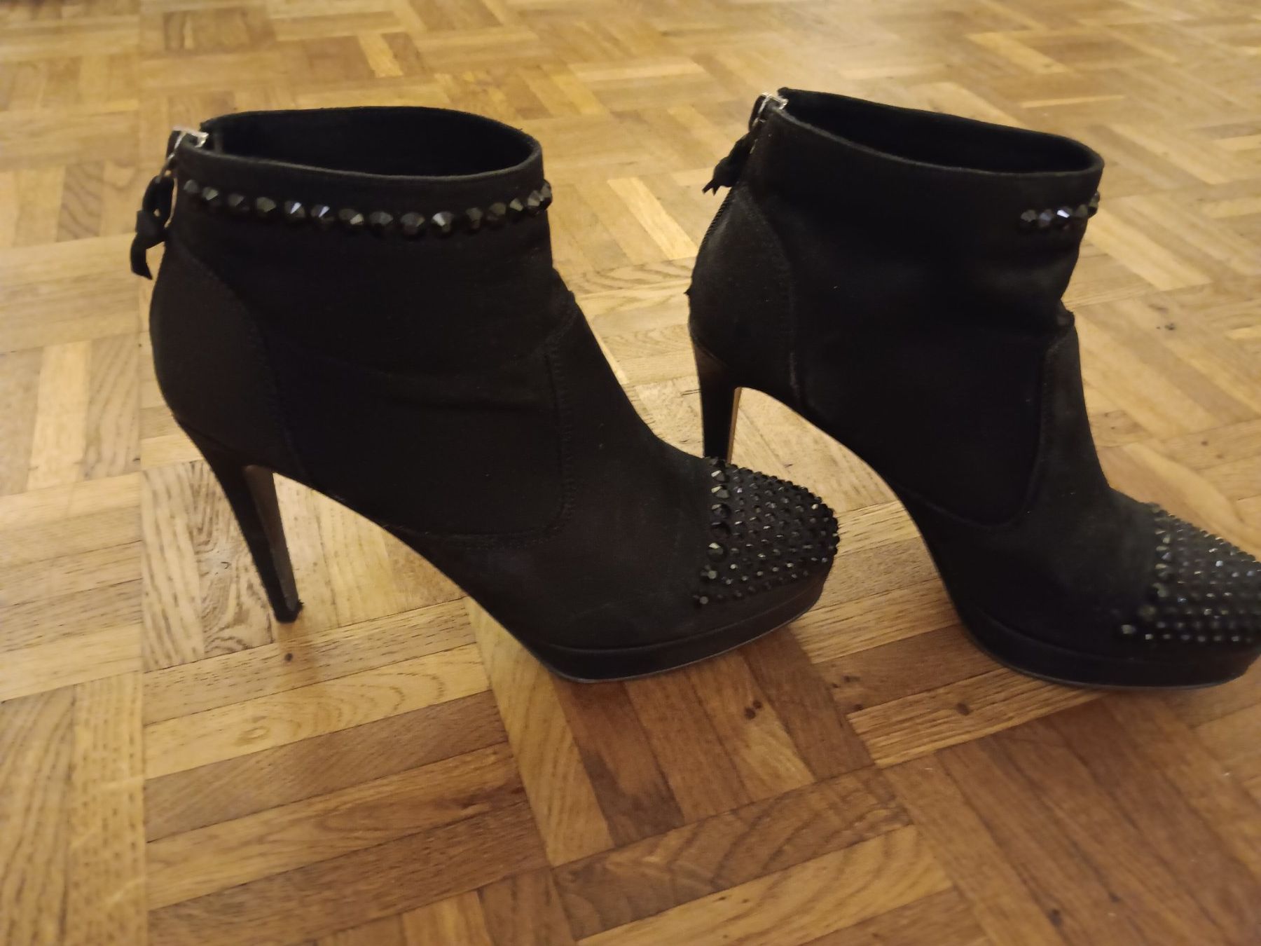 Damenschuhe: Schwarze Stiefeletten mit Strass, Gr. 38 – Gebraucht aus Suhr von fah_95vt 3