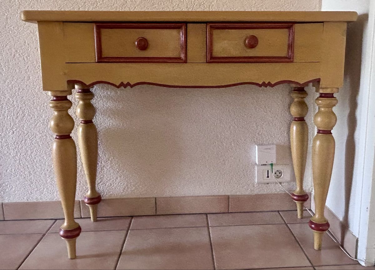 Cassettiere: Console et miroir assorti, style campagnard – Usato da Chêne-Bougeries venduto da Assouille 2