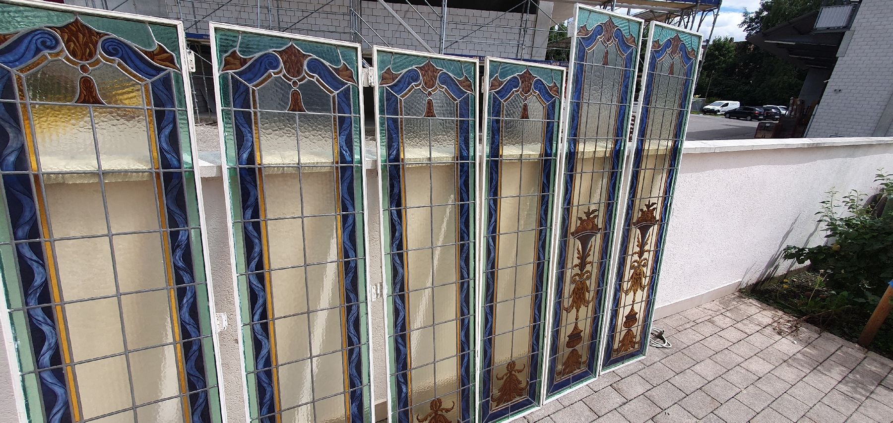 Fenster: 6 Stuck Jugendstil Fenster, Glasmalerei, Bleiverglasung – Gebraucht aus Utzenstorf von Filetto 2