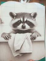 grande affiche sur toile raton laveur dans le bain, humour