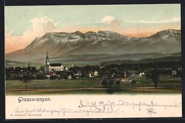 AK Grosswangen, Teilansicht mit Kirche