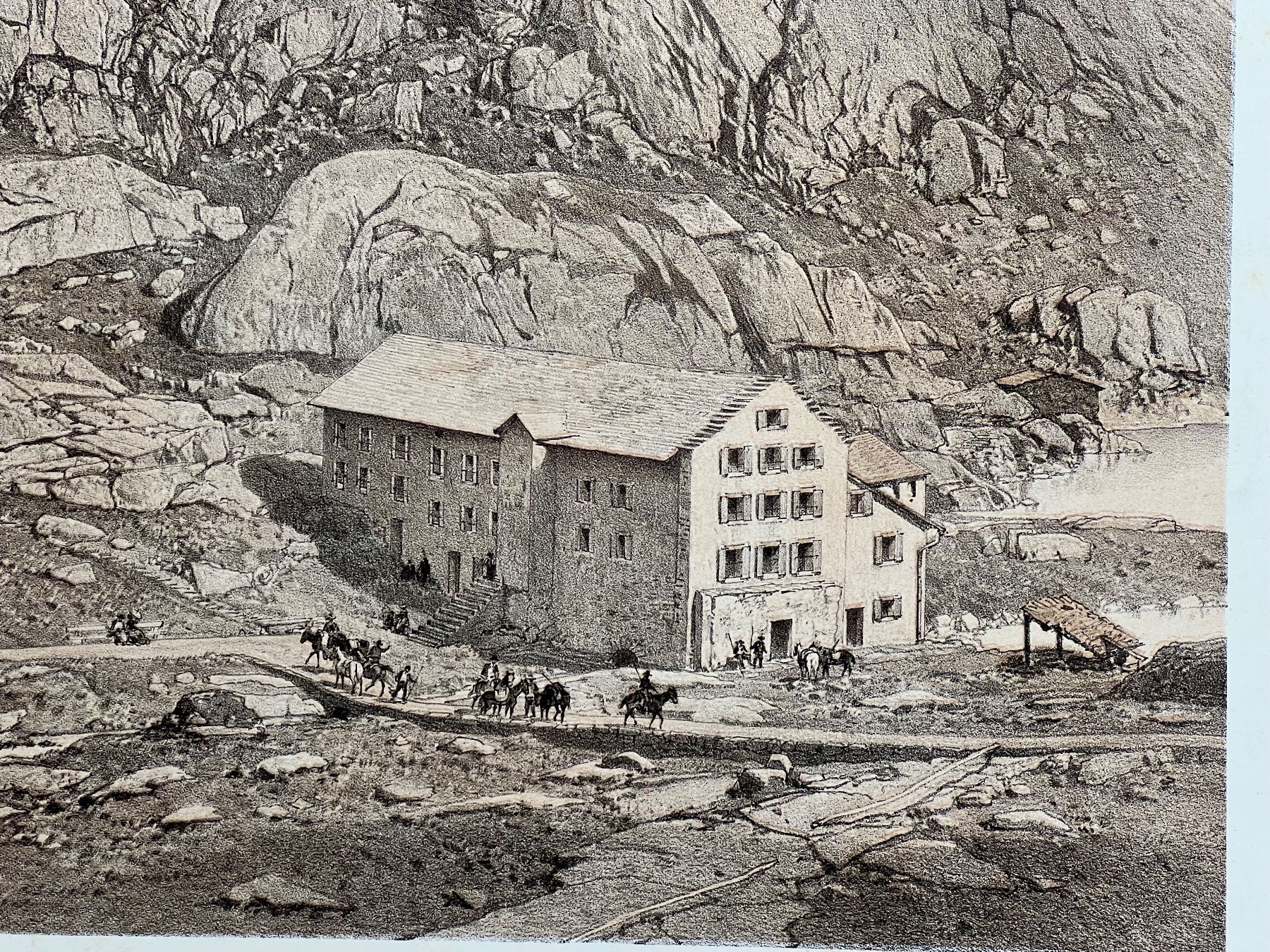 Grafiken & Lithographien: Eugene Ciceri antike Ansicht vom Hospiz Grimselpass – Gebraucht aus Vaduz von Unikate-Markt 2