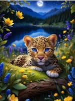 Diamond Painting: kleiner Leopard  30x40cm