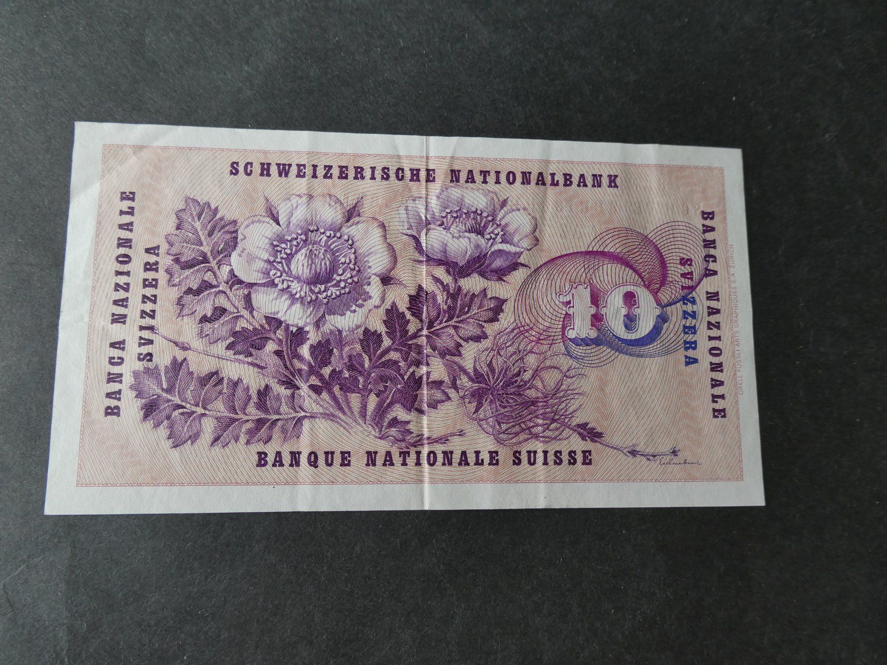 Banknoten: Schweiz 1967, 10 Franken – Gebraucht aus Hinterforst von Rohusri 1