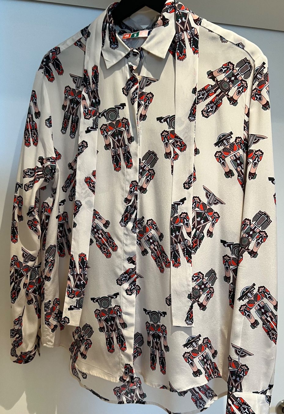 MSGM Camicette: Exklusive MSGM Seidenbluse im Roboter-Design - Sammlerstück – Usato da schindellegi venduto da obi-kenobi 1