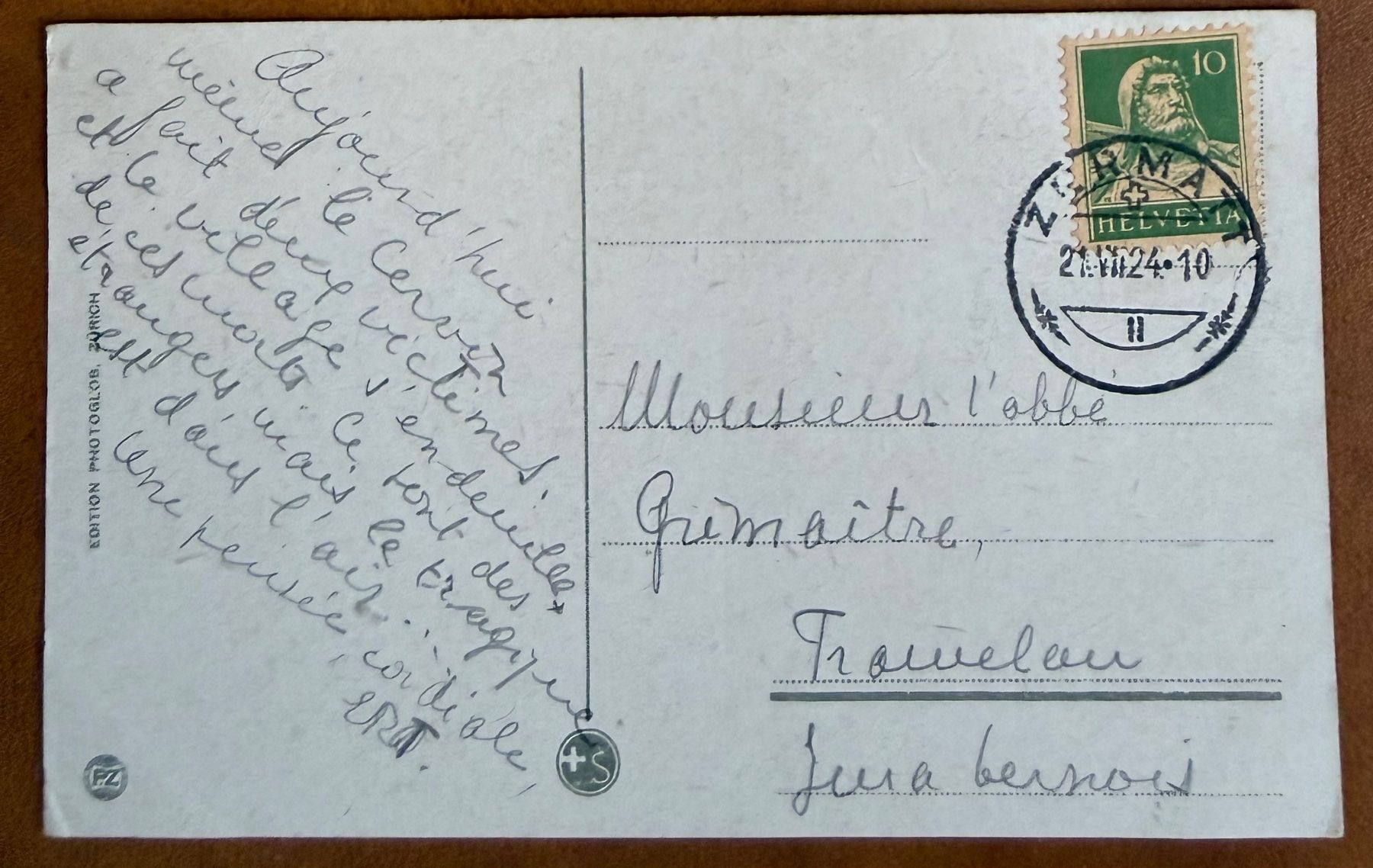 Cartoline postali: Zermatt - Cervin & le Village 1924 – Usato da Lutry venduto da Ediego 1