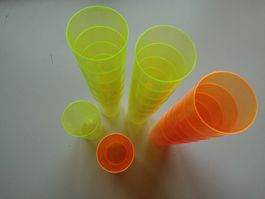 20 Neon-Becher, Orange & Grüngelb, 0.3L! Sommer Party