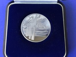 Sehr schöne 5 Franken SEMPACH 1986 polierte platte