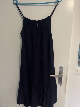 Kleid Chicoree dunkelblau Groesse M Viskose Sommerkleid