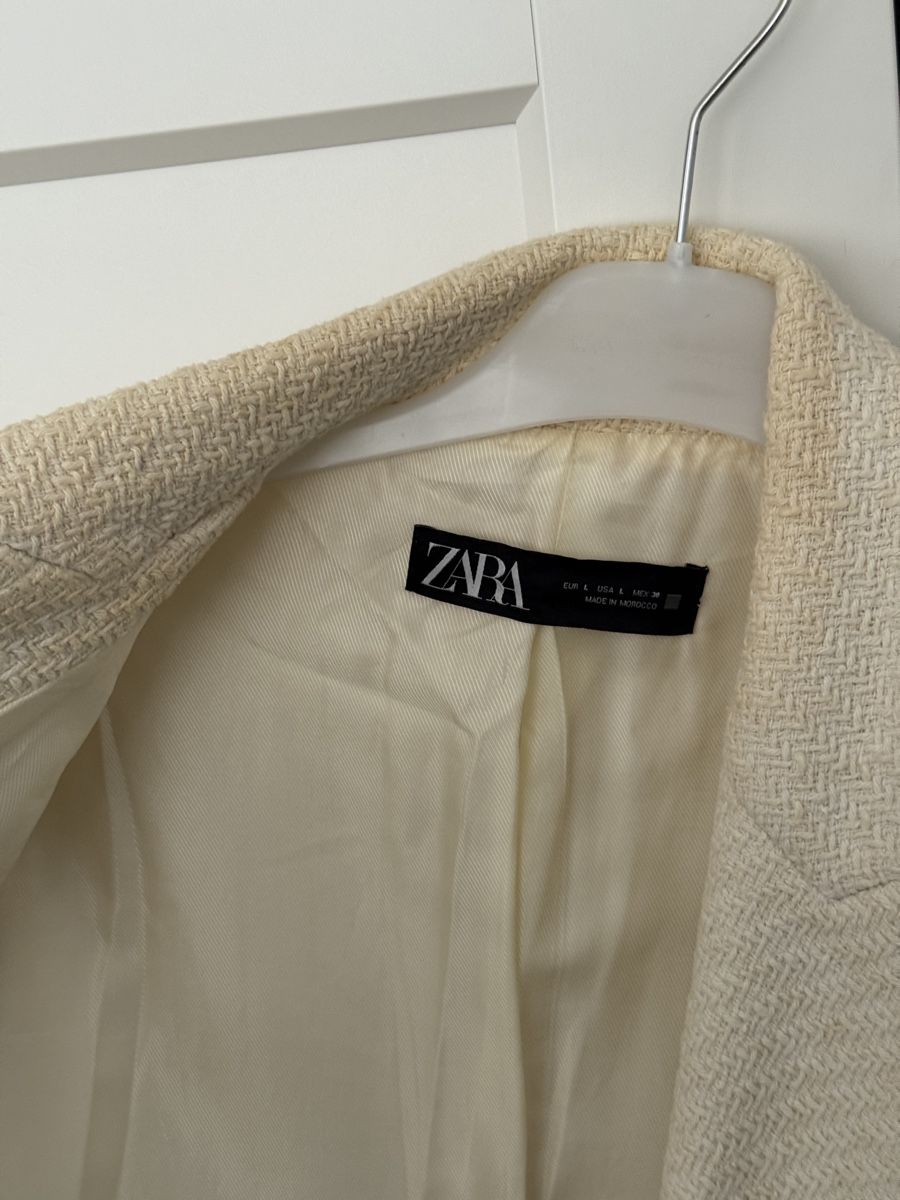 Zara Giacche: Zara Blazer, Crème, Tweed-Optik, Gr. L – Usato da Zürich venduto da iva_iva 4