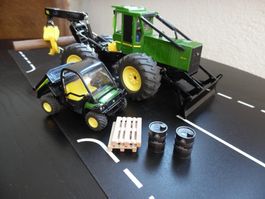 Siku John Deere Sidder mit Gartor Service Pickup 1:32/Zubehö