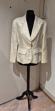 Damen Blazer ecru Leinen mit Stickerei Gr. 38 KENZO Vintage