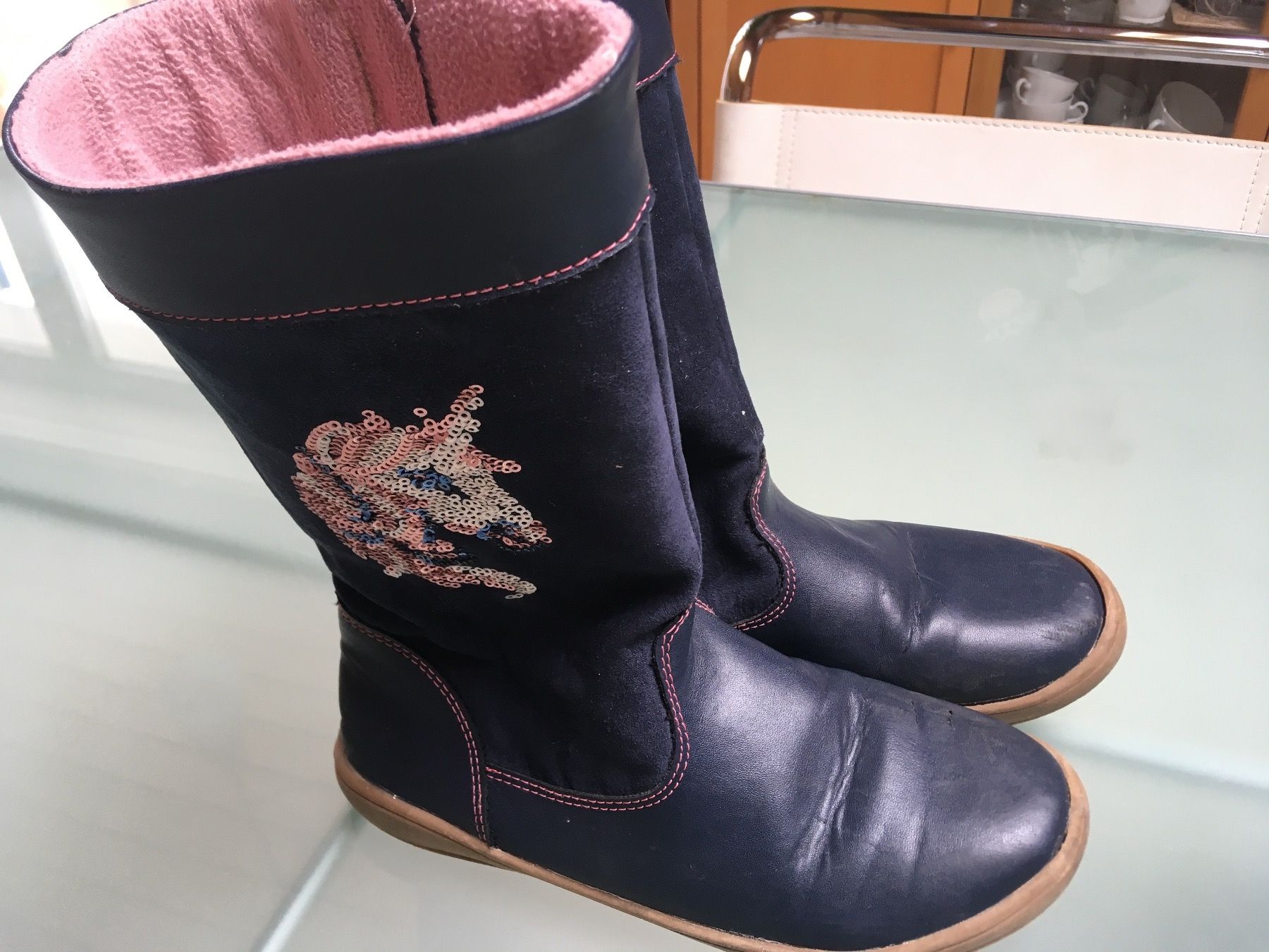 Scarpe per ragazze: Stiefel 34 mit Einhorn – Usato da Fischbach LU venduto da stephie2009 2