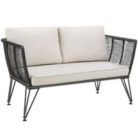 Garten Loungesofa Rope Design mit Polyrattan VELTORA