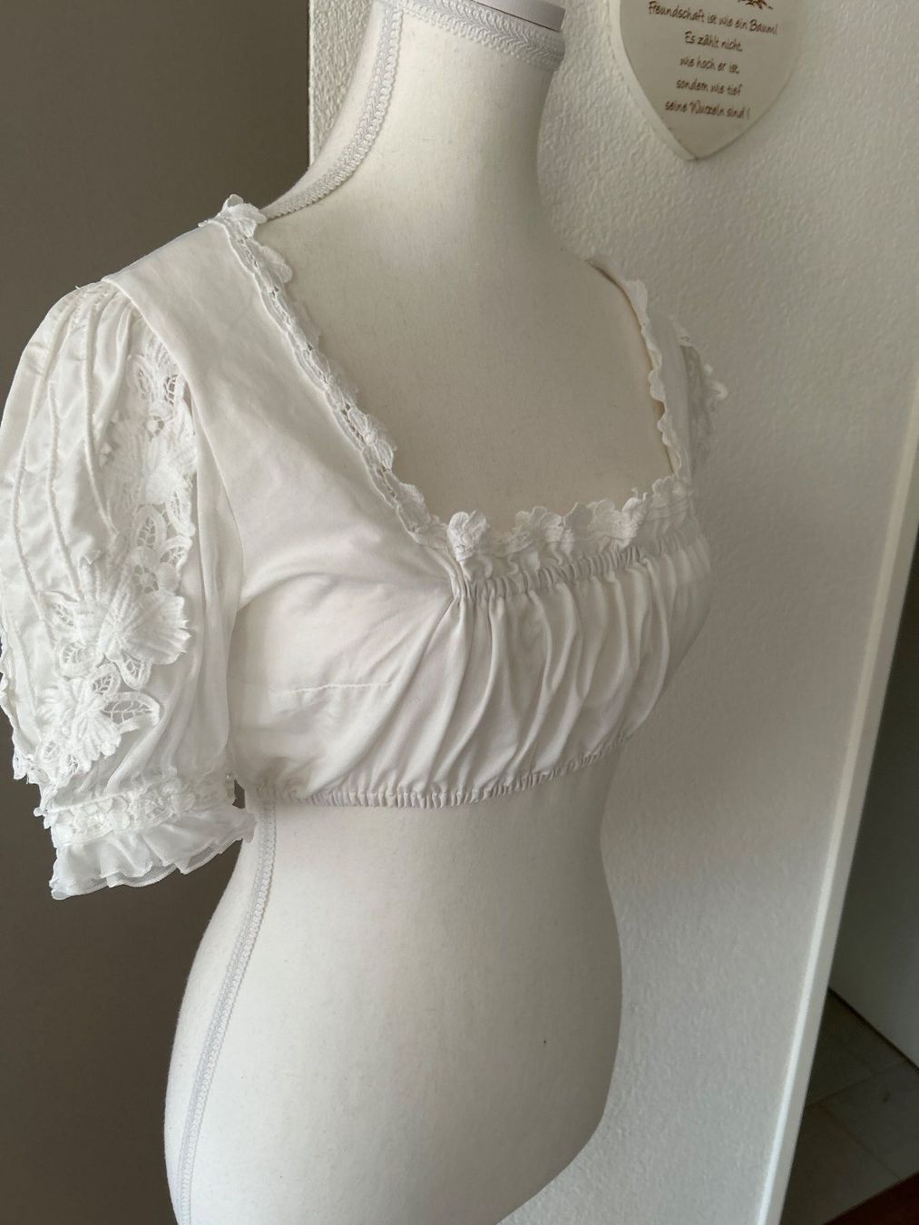 Krüger Camicette: Krüger Manufaktur Dirndlbluse weiss Gr.36 – Usato da Brunnen venduto da Nala2929 2