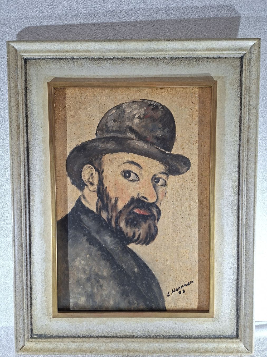 Dipinti: Öl auf Pavadex. Portrait. Maler E. Herrmann 73 – Usato da Grindelwald venduto da carro5
