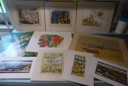 Lot Bilder - Litho, Drucke, Stiche, usw. im PP = 10 Bilder