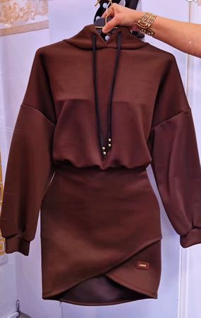 Hoodie-Kleid in Braun, Gr. M - perfekt für den Herbst!