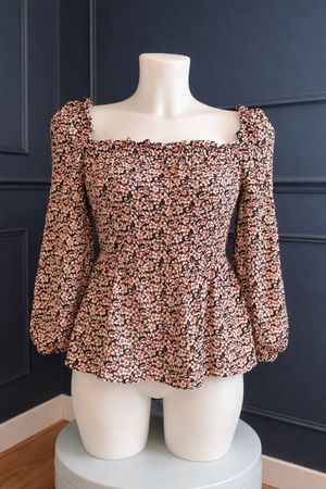 Top Maje à fleurs, taille 2, ☀️🌸.