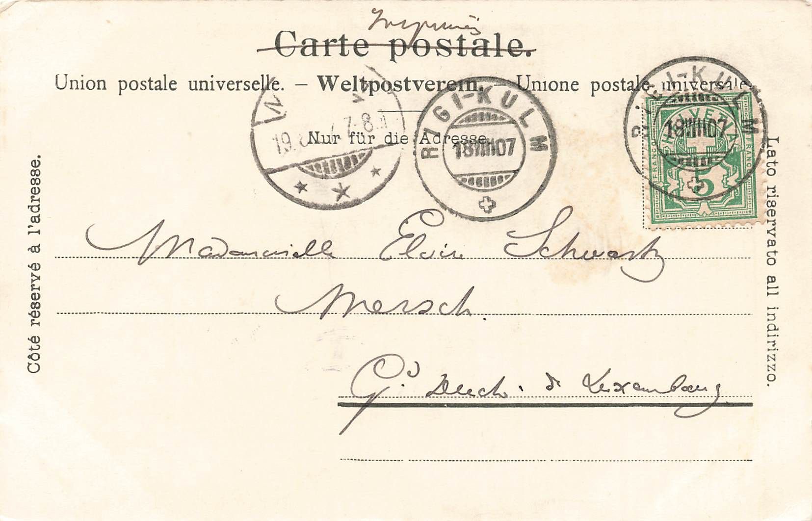 Cartoline postali: Rigi Kulm – Usato da Biasca venduto da Blenio71 1
