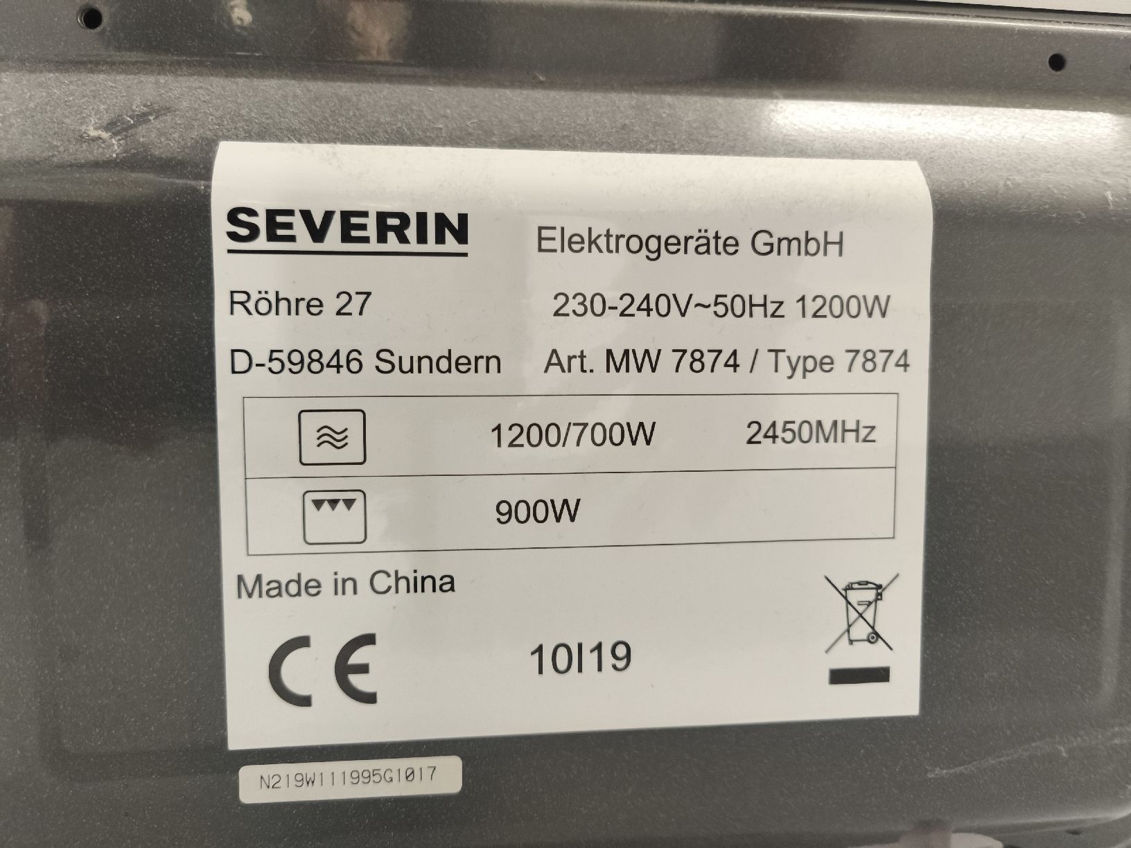 Forni: Severin Mikrowelle MW 7874 mit Grill  – Usato da Illnau venduto da miccella 4