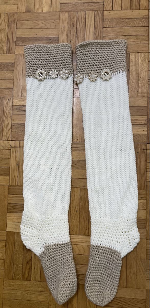 Socken: Overknees  Strümpfe mit Perlen Grösse M Neu – Neu und originalverpackt aus Au ZH von Jaggy4 3