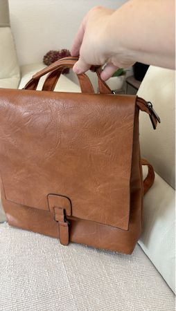 Schicker Rucksack in Cognac-Lederoptik – perfekt für Herbst!