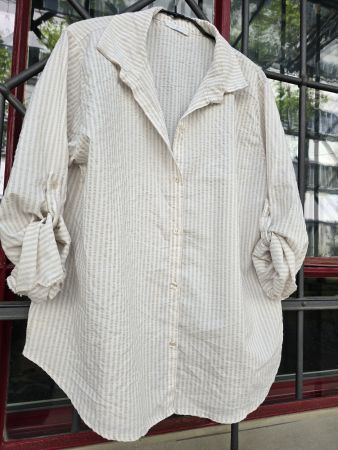 Kleidung: Bluse sand gestreift (M)