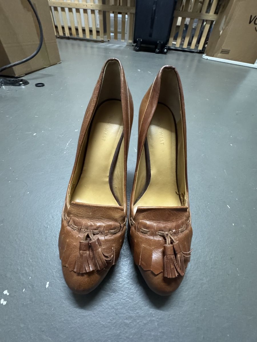 Scarpe da donna: Nine West Brown Leather Heeled Loafers – Usato da Zürich venduto da alieacelina 3