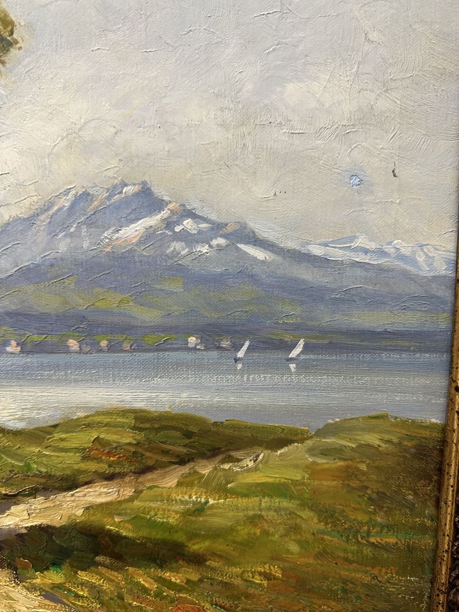 Dipinti: Gemälde mit See und Bergen Landschaft – Usato da Ebikon venduto da Gaenggeliwaar 4