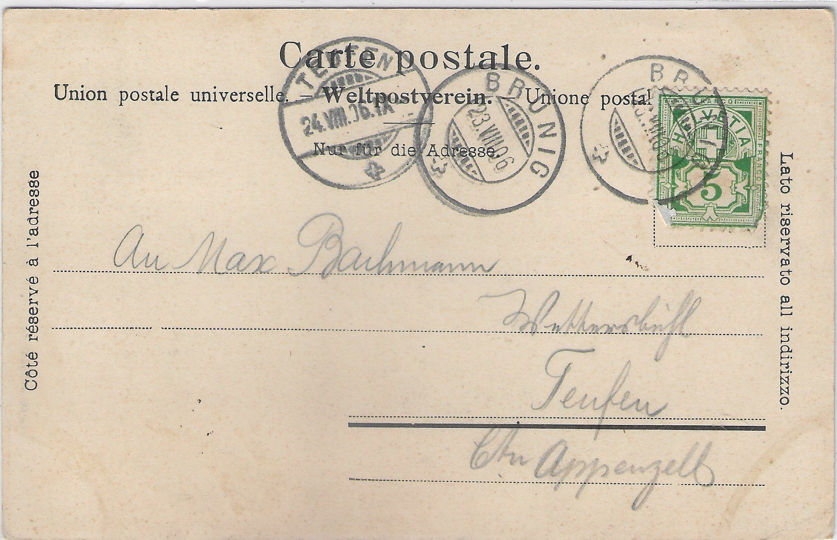 Cartoline postali: Bahnhof Brünig mit Pension Alpina – Difettoso da Ettingen venduto da Kartenplanet 1