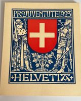 Pro Juventute Marken 1923 auf Karton 2 Kantone + Helvetia
