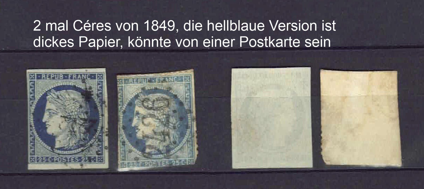 Tutti i francobolli: Frankreich 1849, 2 mal Céres gest, siehe Bild – Usato da Basel venduto da Pfefferschootte