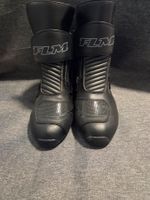 Hochwertige, schwarze Motorradstiefel der Marke FLM Gr. 40