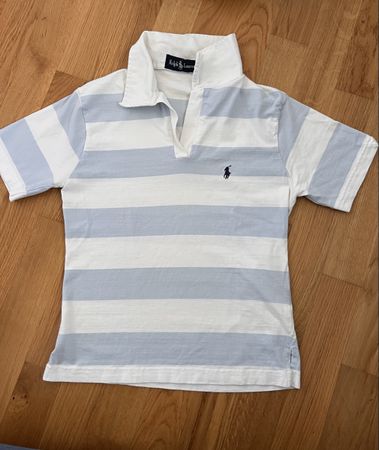 Lot de 2Polo Ralph Lauren rayé bleu/blanc. Taille 10-12 ans.