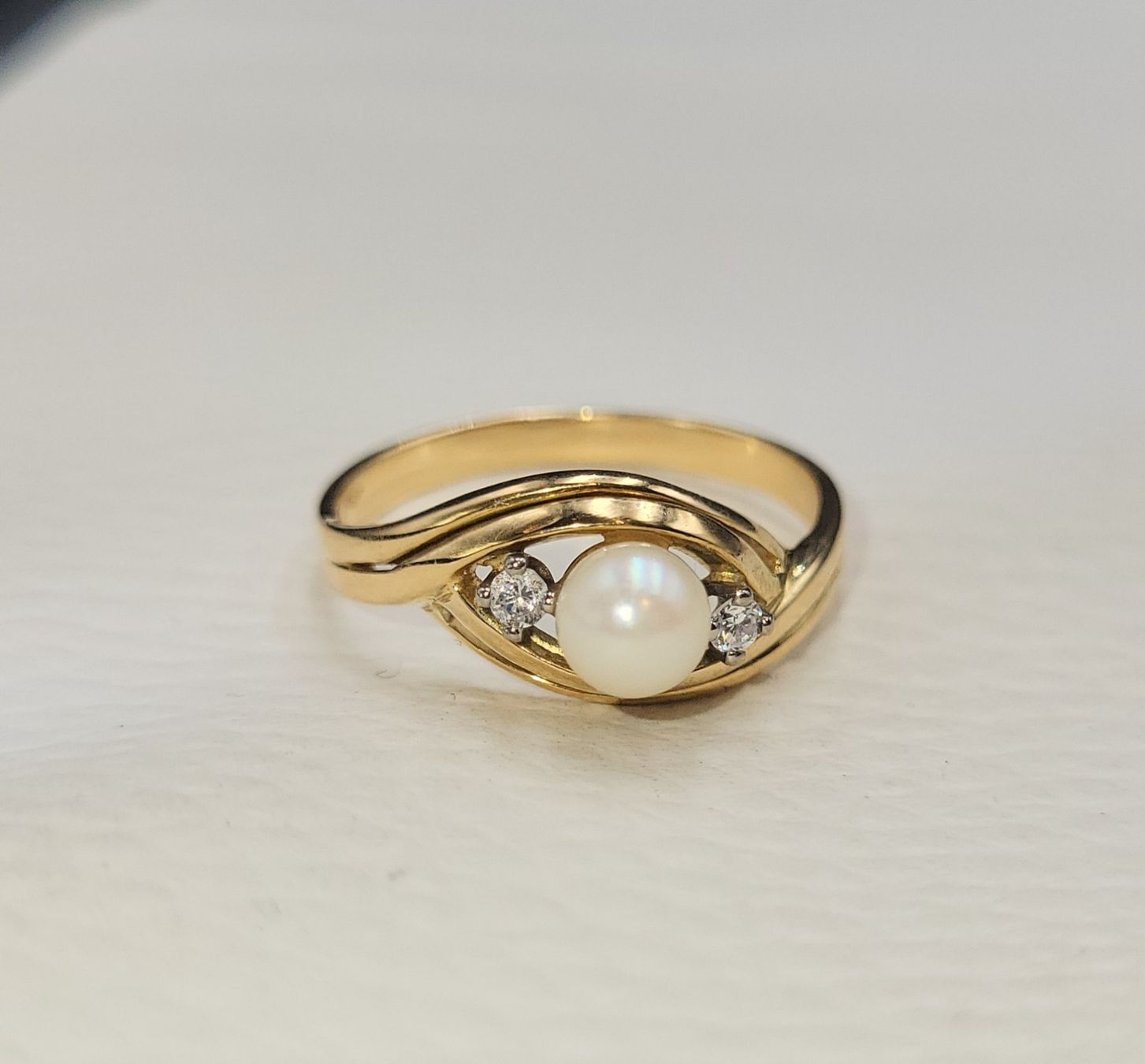 Anelli: 18 Karat 750 Gold Ring Mit Perle Und Steine – Usato da Wald ZH venduto da Dasilver 9