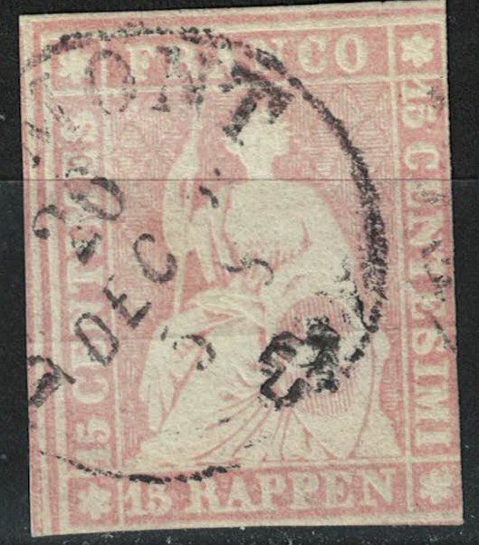 Alle Briefmarken: Strubel 24D gestempelt mit Befund Herrmann – Gebraucht aus Bern von bae_958f