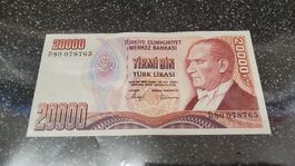 20000 Türk Lirasi Banknote 