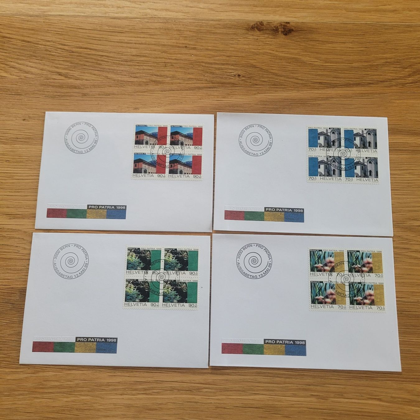 Tutti i francobolli: Lot FDC Pro Patria Bloc De 4 – Usato da Biel/Bienne venduto da Destockweb