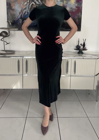 Damen Samtkleid Dunkelgrün Grösse S Neuer Zustand