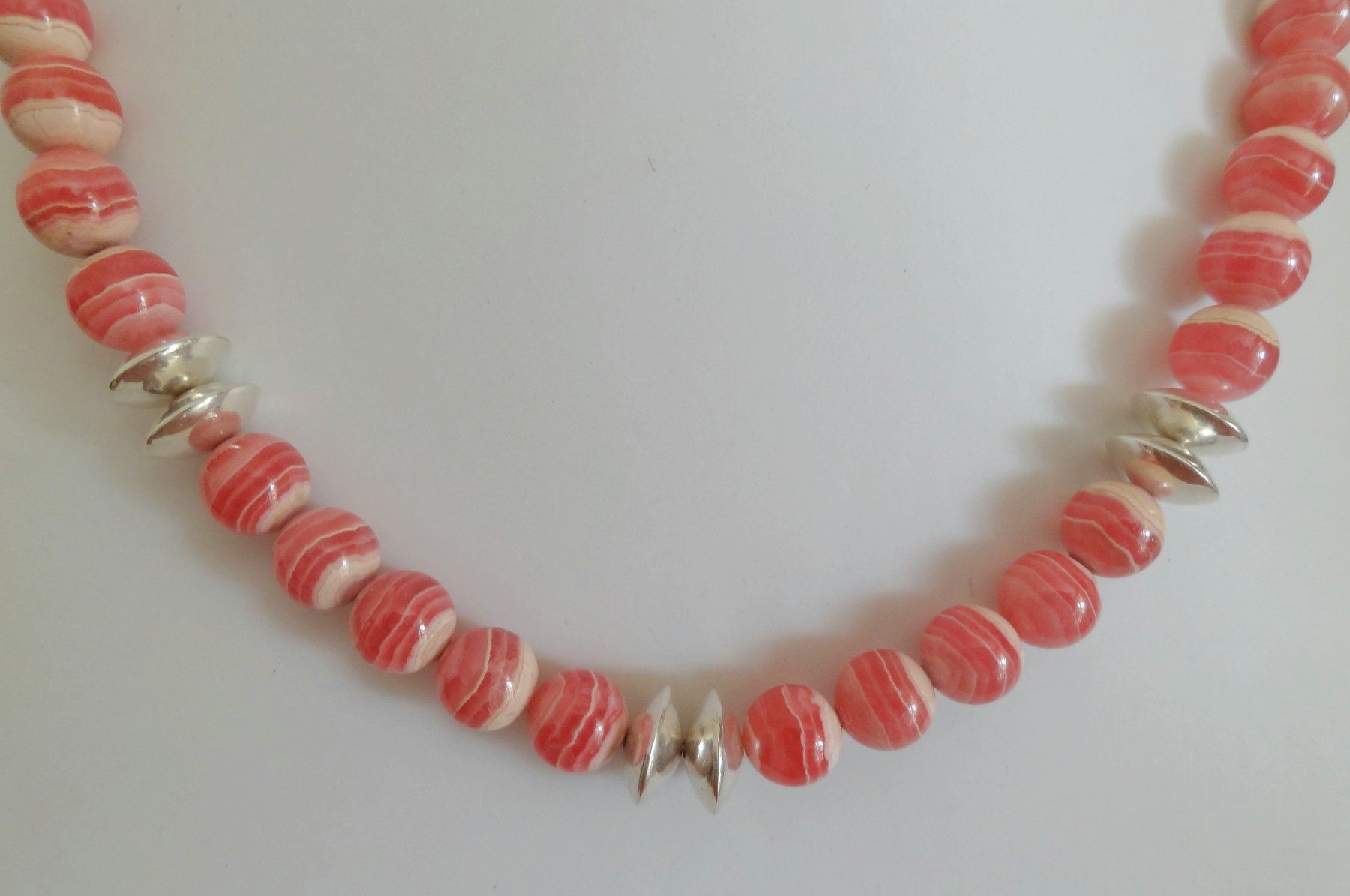 Catenine: Rhodochrosit Collier, echt, 10 mm – Nuovo (secondo la descrizione) da Locarno venduto da Sicabe 1