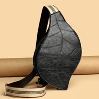 Borsa a tracolla donna foglia nera nuova