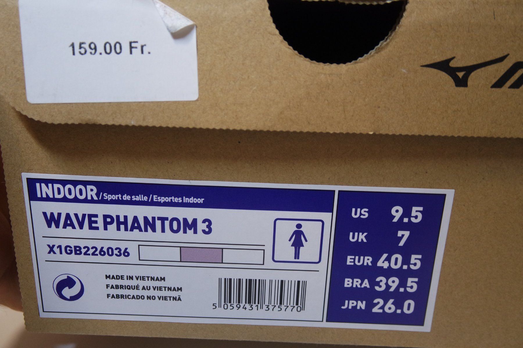 Mizuno Scarpe da donna: Mizuno Wave Phantom 3 Hallensportschuh, Grösse 40.5 – Nuovo e nell'imballaggio originale da Genève venduto da Pandi_Panda 1